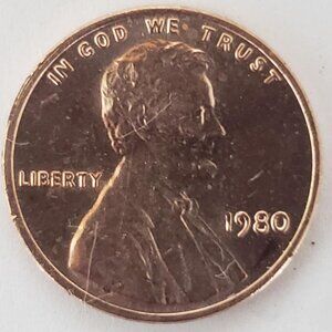 1980 LINCOLN MEMORIAL 1 CENT PENNY COIN EXCELLENT